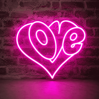 Enseigne néon LED Cœur Rose pour Mariage, Fête, Photomaton, Chambre, Boutique, Café et Décoration d'Événements Romantiques