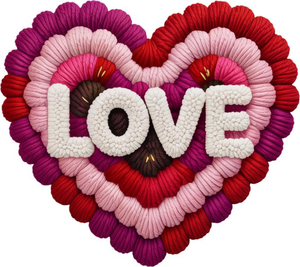 ลายถักโครเชต์ไหมเทียมลายหัวใจวันวาเลนไทน์แบบ DTF ลายโคเก็ตย้อนยุคสำหรับติดเสื้อผ้า - Product Image 2