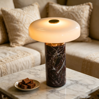 Lampe de table en marbre rechargeable de luxe, commande tactile, moderne, élégante, ambiance créative, lampe de bureau LED pour salon, table, bureau