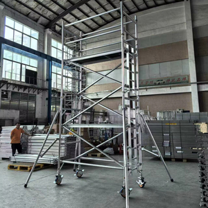 Andamios de Aluminio EN1004 para el Mercado <span class=keywords><strong>Europeo</strong></span> <span class=keywords><strong>con</strong></span> <span class=keywords><strong>Ruedas</strong></span>, Plataforma, Torre de <span class=keywords><strong>Andamio</strong></span>, Escaleras y Andamios - Product Image 2