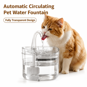 Nueva fuente de agua transparente <span class=keywords><strong>para</strong></span> mascotas, <span class=keywords><strong>bebedero</strong></span> automático con filtración circulante <span class=keywords><strong>para</strong></span> gatos y <span class=keywords><strong>perros</strong></span>, USB, silencioso, ligero, 550g, con enchufe. - Product Image 1