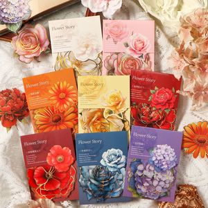 10 pegatinas DIY para cada bolsa de la serie Flower Story, con estampado en caliente y temática floral, hechas a mano. - Product Image 2
