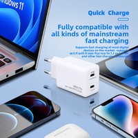 Nouveau chargeur mini 45W à charge rapide en nitrure de gallium, double USB-C PD, haut de gamme, norme européenne, pour ordinateur portable et téléphone