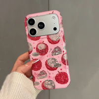 Zomerse zoete lychee fruitprint glanzende IMD TPU telefoonhoesje voor iPhone 17 Pro Max 16 15 Stootbestendige harde achterkant