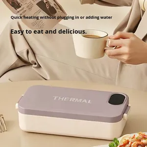 Boîte à <span class=keywords><strong>lunch</strong></span> isotherme <span class=keywords><strong>chauffante</strong></span> sans eau en acier inoxydable 304, alimentée par batterie USB, 1L, avec commande par bouton-poussoir, <span class=keywords><strong>pour</strong></span> utilisation en extérieur - Product Image 4