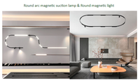 Rails de plafond magnétiques pour éclairage sur rail LED extensible en aluminium noir 1m 2m 3m