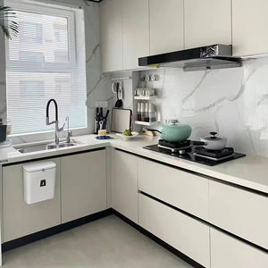 Armoire de cuisine moderne en gros nouveau design <span class=keywords><strong>pas</strong></span> <span class=keywords><strong>cher</strong></span> meubles modulaires de cuisine en forme de L armoires garde-<span class=keywords><strong>manger</strong></span> usine de Foshan - Product Image 1