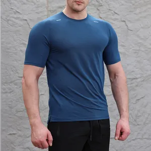 Wholesale 89 Polyester 11spandex Custom Logo Breathable Sports T-shirt Men Dry Fit Athletic Shirts Gym