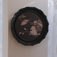La Petite Résidence - Tableau Rond Floral Rétro Nostalgique 40x40 - Décoration Murale pour Entrée, Salon, Chambre, Bureau
