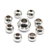 Personnalisé En Acier Inoxydable Rond Entretoise Perles Pour Bracelets et Collier perle Lâche Pour La Fabrication De Bijoux