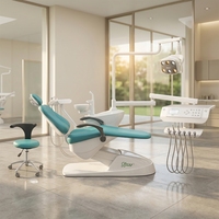 Ensemble de fauteuils dentaires de luxe de haute qualité avec composants métalliques et plastiques, équipement médical certifié CE