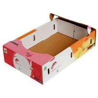 Boîtes d'emballage pliables en carton ondulé pour fruits et légumes, recyclables, en gros, pour mangues et cerises, avec gaufrage et couleur personnalisée pour l'expédition et la présentation