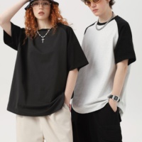 T-shirt décontracté pour homme en jersey 100% coton, coupe ample, uni, col rond, manches courtes, écologique, respirant, 260g
