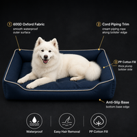 Canapé-lit pour animaux de compagnie en tissu Oxford imperméable, résistant aux rayures, en coton PP haute résilience, facile à nettoyer, base antidérapante, vente en gros OEM