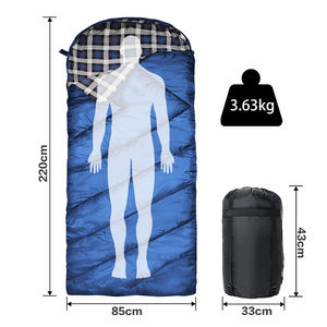 <span class=keywords><strong>Sac</strong></span> <span class=keywords><strong>de</strong></span> <span class=keywords><strong>couchage</strong></span> d'hiver extra large à capuche E-RIKE, doublure en flanelle, imperméable, pour le camping, pour adultes - Product Image 3