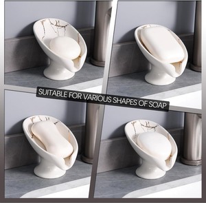 <span class=keywords><strong>Porte</strong></span>-<span class=keywords><strong>savon</strong></span> auto-drainant en forme de feuille en céramique <span class=keywords><strong>porte</strong></span>-<span class=keywords><strong>savon</strong></span> pour évier salle de bain douche garde le <span class=keywords><strong>savon</strong></span> sec crème motif marbre - Product Image 4