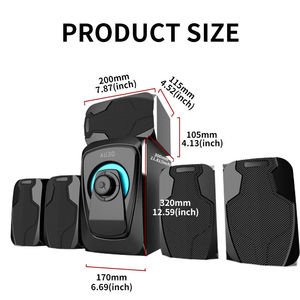 Système de cinéma maison avec haut-parleur Bluetooth 5.1 canaux Surround Sound, radio FM, USB et SD - Product Image 5