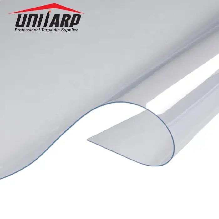 Film de matière plastique PVC transparent 0.7mm 0.8mm ignifuge anti UV pour store enrouleur extérieur