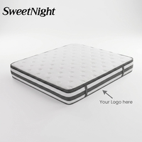 Matelas d'hôtel de luxe 2026 pour commande en gros, matelas hybride double en mousse à mémoire de forme, Colchao en boîte, matelas confortable King Size à ressorts ensachés