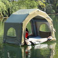Tente de toit gonflable portable, gonflage rapide, sans poteaux, abri spacieux en TPU pour le camping, la cour et les sorties en bord de lac