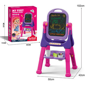 กระดานวาดภาพ LCD ปรับระดับความสูงได้ 2 in 1 แบบสองด้าน พลิกกลับได้ พร้อมตัวอักษร ตัวเลข สัญลักษณ์ทางคณิตศาสตร์ ของเล่นเสริมพัฒนาการสำหรับเด็ก เป็นของขวัญ - Product Image 4