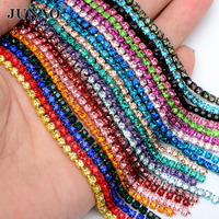 JUNAO 10 Yardas Rollo SS6 8 12 16 Diamante Strass Recorte Coser en Cristal Piedra Cadena Garra Rhinestone Copa Cadena