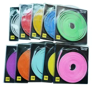 New Arrival Product 2835 SMD 12V 6X12mm Pvc Silicon LED Neon Strip Lights E Single All Color RGB Led Neon Flex Rope Light