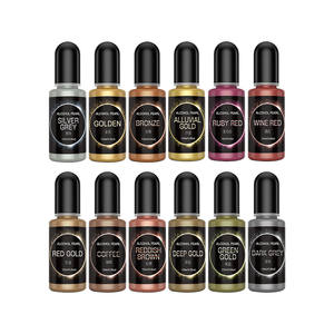 12 colores metálicos sombreado 3D alcohol tinta pigmento cristal gota adhesivo color mezcla pigmento - Product Image 4