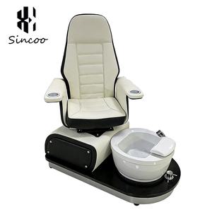 Sillón de Pedicura de Lujo Europeo Blanco de Cuero PU con Vidrio y Plástico, para Masaje de Uñas y Spa, con Hidromasaje, Color Personalizable de Fábrica - Product Image 3
