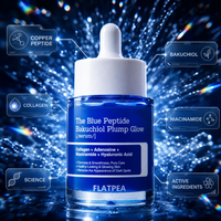 Sérum facial anti-âge au peptide GHK-Cu et à l'acide hyaluronique, sérum aux peptides de cuivre bleu pour le visage, anti-rides, raffermissant et réparateur