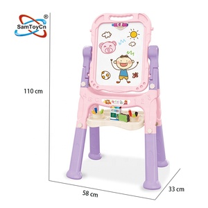Samtoy – jouets éducatifs en plastique <span class=keywords><strong>2</strong></span> en 1, <span class=keywords><strong>tableau</strong></span> blanc <span class=keywords><strong>magnétique</strong></span> Double face, support de chevalet, planche à dessin pour enfants - Product Image 5