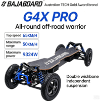 BAJABOARD 9324W Scooter électrique à quatre roues en alliage d'aluminium étanche 4x4 pour adultes, sports de plein air, télécommande GX4 PRO, 65 km/h