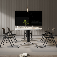 Table de conférence exécutive moderne en bois, pliable, multifonctionnelle, modulaire, pour bureau commercial, chambre ou salle de réunion