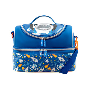 Sac à déjeuner isotherme pour enfants, sac isotherme double couche, fermeture éclair, étanche, anti-fuite, boîte à bento, sac à bandoulière, pique-nique scolaire - Product Image 1
