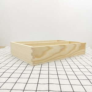 Boîte de rangement de bureau en bois avec compartiments, couleur bois naturel, organisateur de bureau rectangulaire, taille et épaisseur personnalisables - Product Image 4