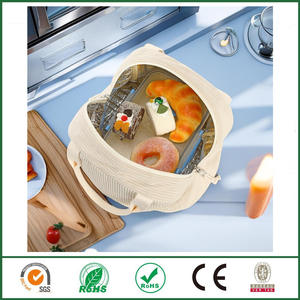 En stock, sac isotherme en velours côtelé pour le déjeuner, isolation thermique, tissu Oxford et polyester pour femmes - Product Image 5