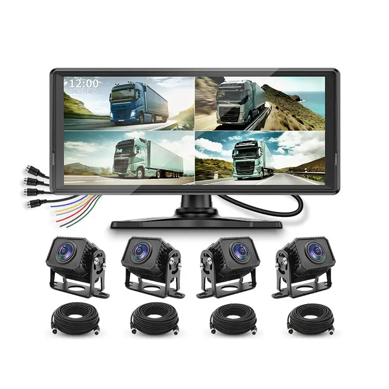 Pantalla táctil HD IPS de 4 canales, 1080P, 720P, monitor dvr con control de voz, pantalla LCD de 10,3 pulgadas, control remoto, mdvr