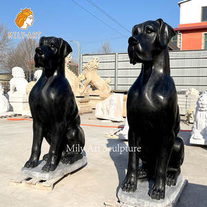 Scultura a grandezza naturale decorativa per la casa scultura in marmo nero <span class=keywords><strong>Great</strong></span> <span class=keywords><strong>Dane</strong></span> Dog <span class=keywords><strong>Statue</strong></span> <span class=keywords><strong>for</strong></span> <span class=keywords><strong>Garden</strong></span> - Product Image 2