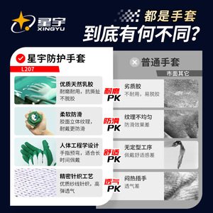 Gants de travail en latex Xingyu L207, antidérapants, doigts micro-diamantés, gants de sécurité polyvalents, taille L - Product Image 5