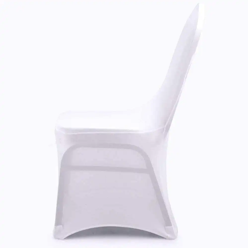 100pcs polyester white chair slipcover party banquet wedding stretch spandex chair covers for events