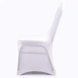 100 piezas de poliéster blanco silla funda fiesta banquete boda estiramiento spandex silla cubre para eventos