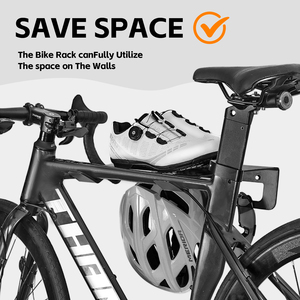 Supporto per Biciclette Resistente con Protezione EVA, Capacità di Carico 30kg, <span class=keywords><strong>Portabici</strong></span> <span class=keywords><strong>da</strong></span> <span class=keywords><strong>Parete</strong></span> Salvaspazio per Biciclette 16''-29'', Verniciato a Polvere - Product Image 4