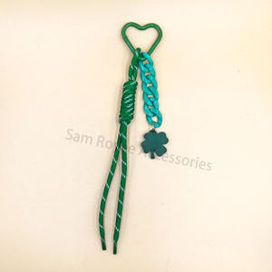 Nuova catena acrilica a corda fatta a mano con portachiavi colorato fragola limone trifoglio portachiavi arancione Charm - Product Image 6