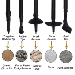 Bastones de Senderismo Plegables Modernos con Logotipo Personalizado, Eje de Aleación de Aluminio, Puntas de Acero de Tungsteno, Bastón de Trekking Portátil - Product Image 5