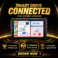Autoradio sans fil CarPlay 8 pouces pour VW, Android Auto, navigation GPS, Bluetooth, écran tactile, unité centrale intégrée