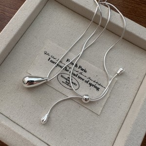 Collier en argent sterling S925, style coréen, avec pendentif goutte d'eau à cordon, chaîne de pull minimaliste, vente en gros - Product Image 3