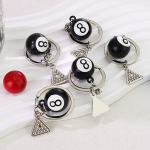 Khuyến Mãi Bán Hàng Nóng Giá Rẻ Giá May Mắn Màu Sắc Xúc Xắc Móc Chìa Khóa Xúc Xắc <span class=keywords><strong>Mini</strong></span> Billiard Màu Đen 8 Bóng Tinh Thần Keychain Túi Quyến Rũ - Product Image 3