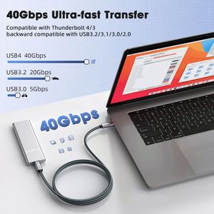 USB4.0สายชาร์จชนิด C ถึง Type C ขนาด40Gbps 240W สำหรับสลับโทรศัพท์มือถือ - Product Image 3