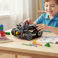 Kit de Coche Robótico Educativo STEM ACEBOTT, Programable con APP WIFI ESP32 y Codificación Python, para Niños, Compatible con Arduino
