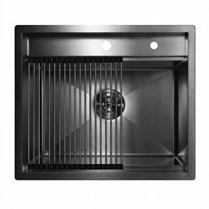 熱販売中 304ステンレス製 業務用キッチンシンク 手作り シングルボウルデザイン 多機能 - Product Image 2